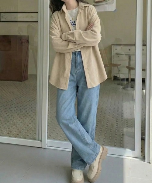cammie(キャミー)の「コーデュロイシャツ(シャツ/ブラウス・レディース・アイボリー・M/L)」の6枚目の写真