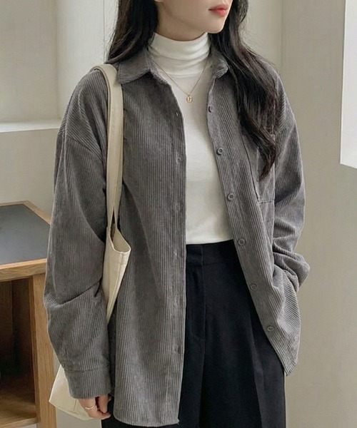 cammie(キャミー)の「コーデュロイシャツ(シャツ/ブラウス・レディース・アイボリー・M/L)」の7枚目の写真