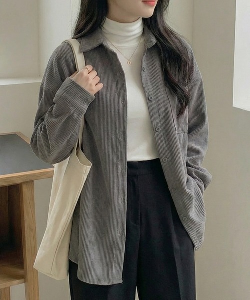 cammie(キャミー)の「コーデュロイシャツ(シャツ/ブラウス・レディース・アイボリー・M/L)」の10枚目の写真