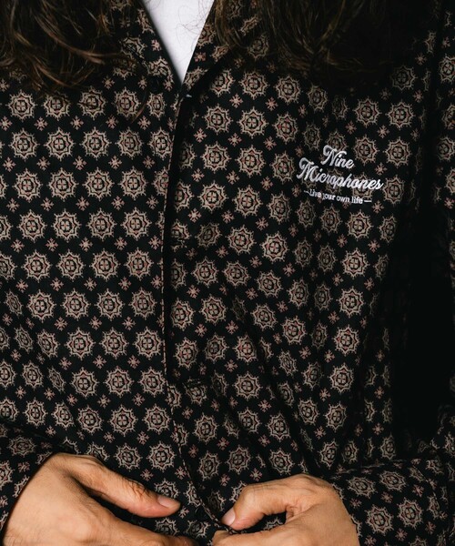 NineMicrophones(ナインマイクロフォンズ)の「OPEN COLLAR WIDE SHIRT(シャツ/ブラウス・メンズ・グリーン/ブラック・LARGE)」の7枚目の写真