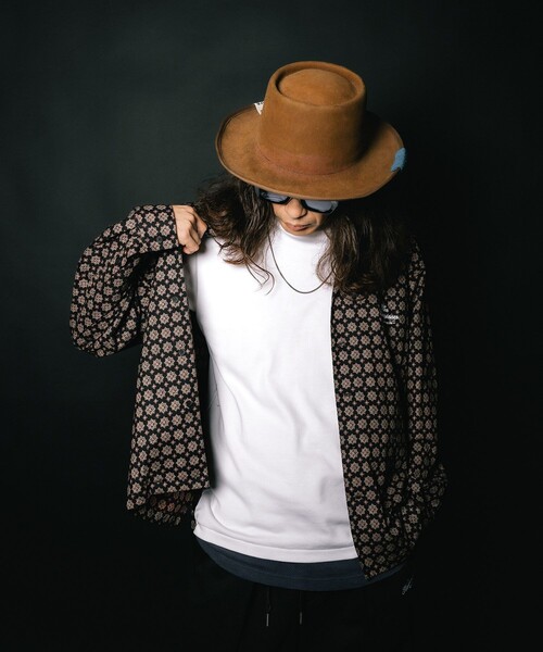 NineMicrophones(ナインマイクロフォンズ)の「OPEN COLLAR WIDE SHIRT(シャツ/ブラウス・メンズ・グリーン/ブラック・LARGE)」の6枚目の写真
