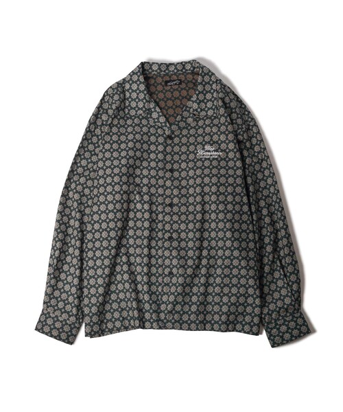 NineMicrophones(ナインマイクロフォンズ)の「OPEN COLLAR WIDE SHIRT(シャツ/ブラウス・メンズ・グリーン/ブラック・LARGE)」の5枚目の写真