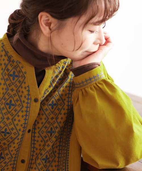 soulberry(ソウルベリー)の「黄昏ステッチワンピース(ワンピース・レディース・マスタード・M/L/LL/3L/4L/5L)」の5枚目の写真