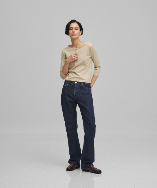 ANOTHER OFFICE WOMEN(アナザー オフィス ウーマン)の「w. Solid Henryneck Tee (Pale Khaki)(Tシャツ/カットソー・レディース・その他・FREE)」の4枚目の写真