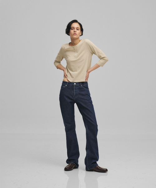 ANOTHER OFFICE WOMEN(アナザー オフィス ウーマン)の「w. Solid Henryneck Tee (Pale Khaki)(Tシャツ/カットソー・レディース・その他・FREE)」の5枚目の写真