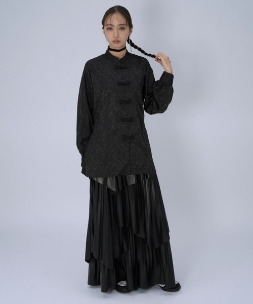 HARE（ハレ）の「アソートチャイナシャツ(HARE)（シャツ/ブラウス・レディース・ブルー/ブラック/ライトグレー/グリーン・FREE）」の6枚目の写真