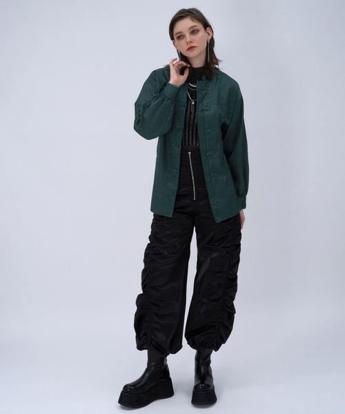 HARE（ハレ）の「アソートチャイナシャツ(HARE)（シャツ/ブラウス・レディース・ブルー/ブラック/ライトグレー/グリーン・FREE）」の7枚目の写真