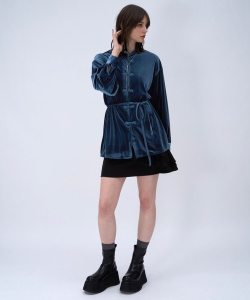 HARE（ハレ）の「アソートチャイナシャツ(HARE)（シャツ/ブラウス・レディース・ブルー/ブラック/ライトグレー/グリーン・FREE）」の13枚目の写真