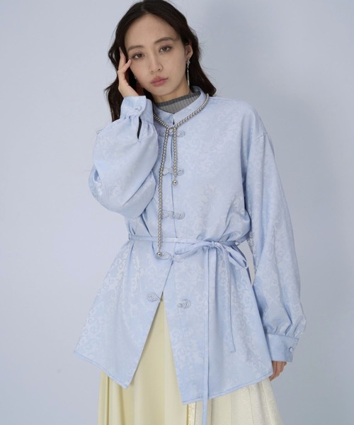 HARE（ハレ）の「アソートチャイナシャツ(HARE)（シャツ/ブラウス・レディース・ブルー/ブラック/ライトグレー/グリーン・FREE）」の22枚目の写真