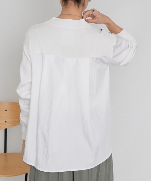 BEARDSLEY（ビアズリー）の「フハクコンビボーダーニット（ニット/セーター・レディース・ホワイト/グレー・FREE）」の5枚目の写真