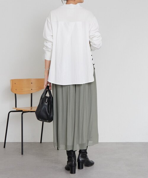 BEARDSLEY（ビアズリー）の「フハクコンビボーダーニット（ニット/セーター・レディース・ホワイト/グレー・FREE）」の9枚目の写真