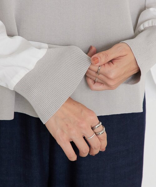 BEARDSLEY（ビアズリー）の「フハクコンビボーダーニット（ニット/セーター・レディース・ホワイト/グレー・FREE）」の16枚目の写真