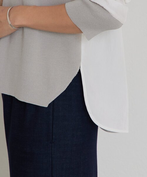 BEARDSLEY（ビアズリー）の「フハクコンビボーダーニット（ニット/セーター・レディース・ホワイト/グレー・FREE）」の17枚目の写真