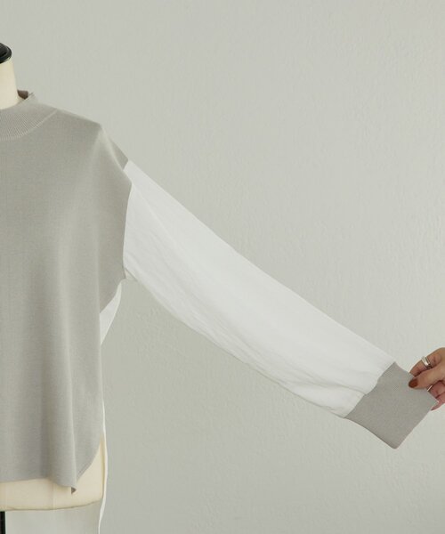 BEARDSLEY（ビアズリー）の「フハクコンビボーダーニット（ニット/セーター・レディース・ホワイト/グレー・FREE）」の22枚目の写真