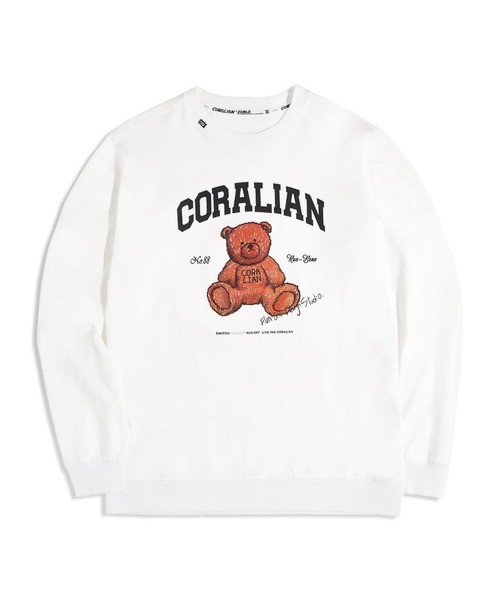 CORALIAN(コラリアン)の「ブラウンベアスウェットマンツーマンホワイト(スウェット・メンズ・その他・S/M/L/2XL/XL/4XL/5XL/6XL/3XL)」の1枚目の写真