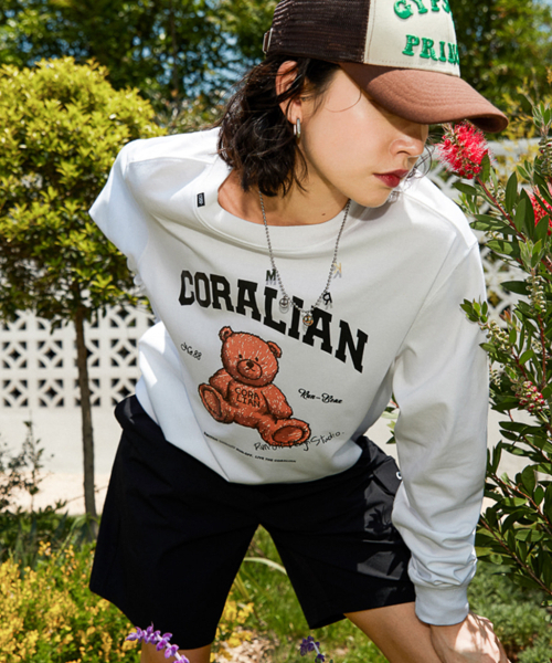 CORALIAN(コラリアン)の「ブラウンベアスウェットマンツーマンホワイト(スウェット・メンズ・その他・S/M/L/2XL/XL/4XL/5XL/6XL/3XL)」の2枚目の写真
