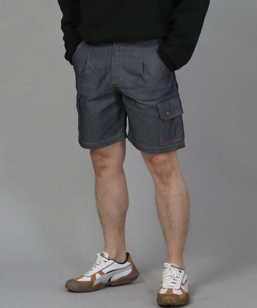 SAINTCREW(セントクルー)の「レトロラインカーゴショーツ RBC-340 デニムライトインディゴ(その他パンツ・メンズ・その他・MEDIUM/LARGE/X-LARGE)」の1枚目の写真
