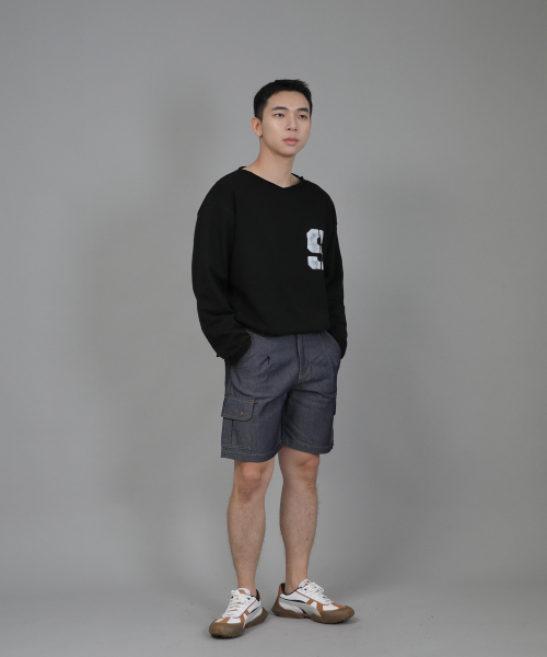 SAINTCREW(セントクルー)の「レトロラインカーゴショーツ RBC-340 デニムライトインディゴ(その他パンツ・メンズ・その他・MEDIUM/LARGE/X-LARGE)」の2枚目の写真