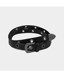 MACOI（マッコイ）の「ミニマルメタルスタッズアイレットウエスタンレザーベルト[ブラック]（ベルト）」