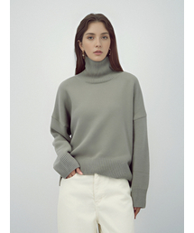 Wool Turtle Neck Knit _Grey