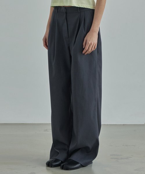 MOIREMOA（モアレモア）の「mono Basic wide pants-gray（スラックス・レディース・チャコール・MEDIUM/SMALL）」の3枚目の写真
