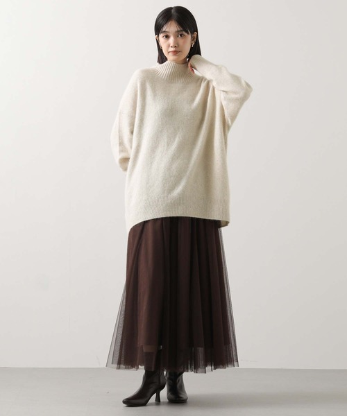 Gready Brilliant(グレディブリリアン)の「FOX30ハイネックワイドチュニック(ニット/セーター・レディース・ピンク/オートミール・FREE)」の3枚目の写真