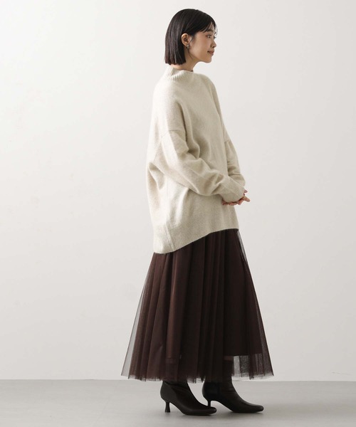 Gready Brilliant(グレディブリリアン)の「FOX30ハイネックワイドチュニック(ニット/セーター・レディース・ピンク/オートミール・FREE)」の4枚目の写真