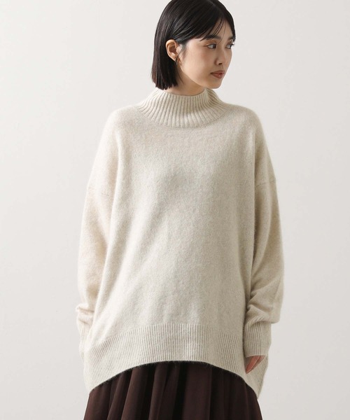 Gready Brilliant(グレディブリリアン)の「FOX30ハイネックワイドチュニック(ニット/セーター・レディース・ピンク/オートミール・FREE)」の10枚目の写真