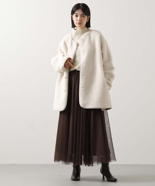 Gready Brilliant(グレディブリリアン)の「FOX30ハイネックワイドチュニック(ニット/セーター・レディース・ピンク/オートミール・FREE)」の15枚目の写真