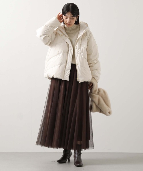 Gready Brilliant(グレディブリリアン)の「FOX30ハイネックワイドチュニック(ニット/セーター・レディース・ピンク/オートミール・FREE)」の18枚目の写真