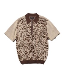 BEAMS PLUS(�r�[���X�v���X)��Half Zip Knit Polo Animal Jacquard(�|���V���c)