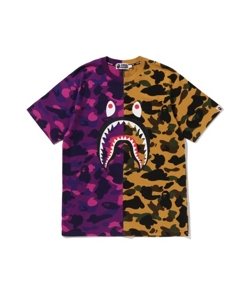 A BATHING APE(アベイシングエイプ)の「SPLIT CAMO SHARK TEE(Tシャツ/カットソー・メンズ・ネイビー/パープル・X-LARGE/LARGE/MEDIUM/XX-LARGE/SMALL)」の1枚目の写真