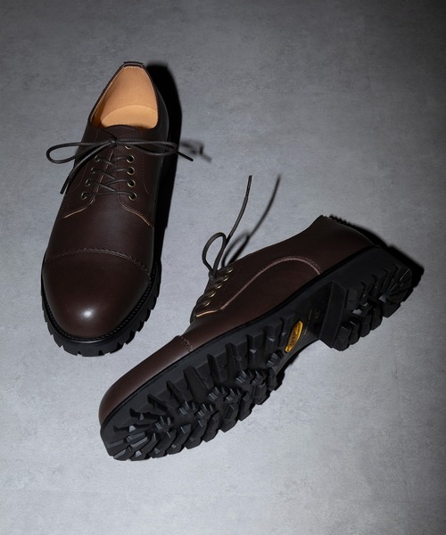 PADRONE(パドローネ)の「【PADRONE】別注 DERBY STRAIGHT TIP SHOES/WATER PROOF PX7358-2016-14C ダービーストレートチップシューズ(ドレスシューズ・メンズ・ダークブラウン系/ダークブラウン/ブラック系その他2/ブラック・43/42/40/41)」の4枚目の写真