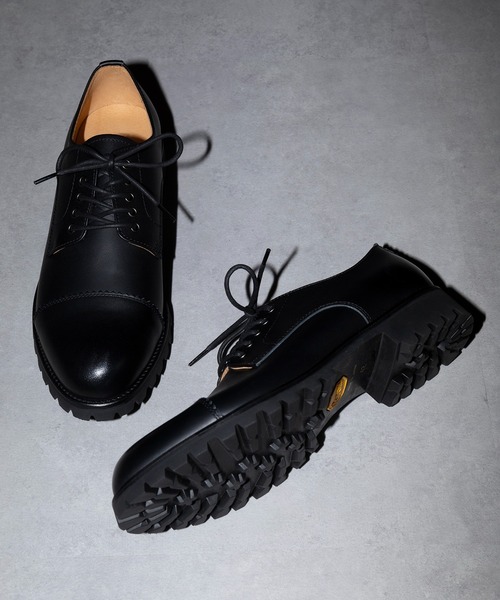 PADRONE(パドローネ)の「【PADRONE】別注 DERBY STRAIGHT TIP SHOES/WATER PROOF PX7358-2016-14C ダービーストレートチップシューズ(ドレスシューズ・メンズ・ダークブラウン系/ダークブラウン/ブラック系その他2/ブラック・43/42/40/41)」の2枚目の写真