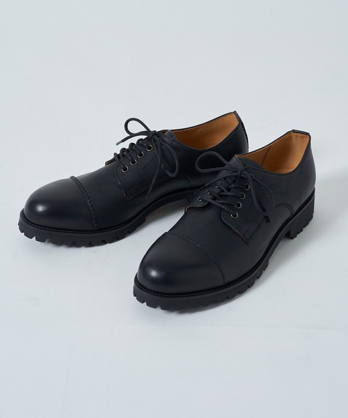PADRONE(パドローネ)の「【PADRONE】別注 DERBY STRAIGHT TIP SHOES/WATER PROOF PX7358-2016-14C ダービーストレートチップシューズ(ドレスシューズ・メンズ・ダークブラウン系/ダークブラウン/ブラック系その他2/ブラック・43/42/40/41)」の5枚目の写真