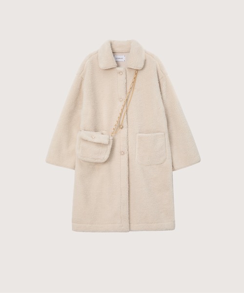 LA POMME petit（ラポミ・プチ）の「Polar Boa Coat With Mini Bag
