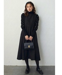 前後2way バックリボンボックスシルエットジャンスカ