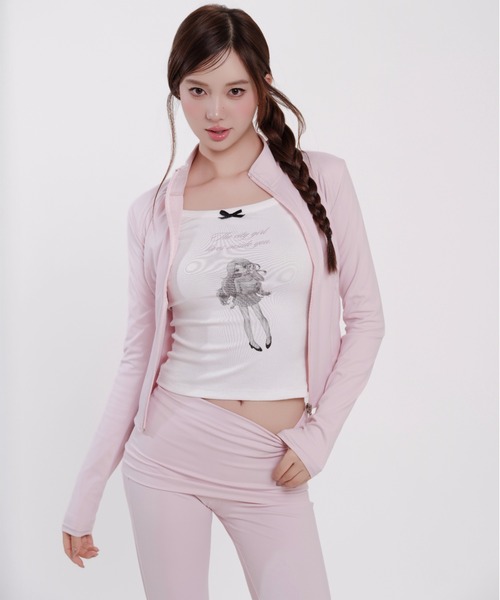 silent(and)(サイレントアンド)の「Slim Smooth Pants(スウェットパンツ・レディース・ピンク/ブラック・FREE)」の21枚目の写真