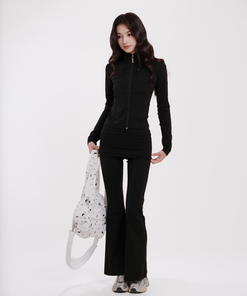 silent(and)(サイレントアンド)の「Slim Smooth Pants(スウェットパンツ・レディース・ピンク/ブラック・FREE)」の11枚目の写真