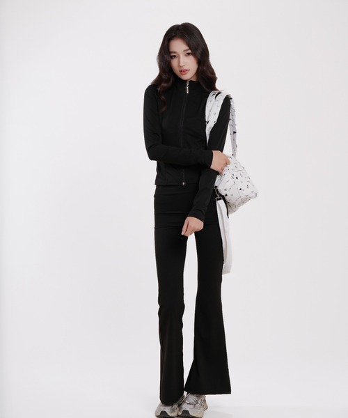 silent(and)(サイレントアンド)の「Slim Smooth Pants(スウェットパンツ・レディース・ピンク/ブラック・FREE)」の13枚目の写真