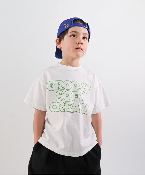 GROOVY COLORS(グルービーカラーズ)の「SOFT CREAM Tee(Tシャツ/カットソー・キッズ・ホワイト・145)」の1枚目の写真
