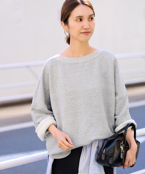 FRAMeWORK（フレームワーク）の「リヨセルコットンボートネックSWEAT（スウェット・レディース・ホワイト系その他/バーガンディー/グレー/ブラック・FREE）」の4枚目の写真