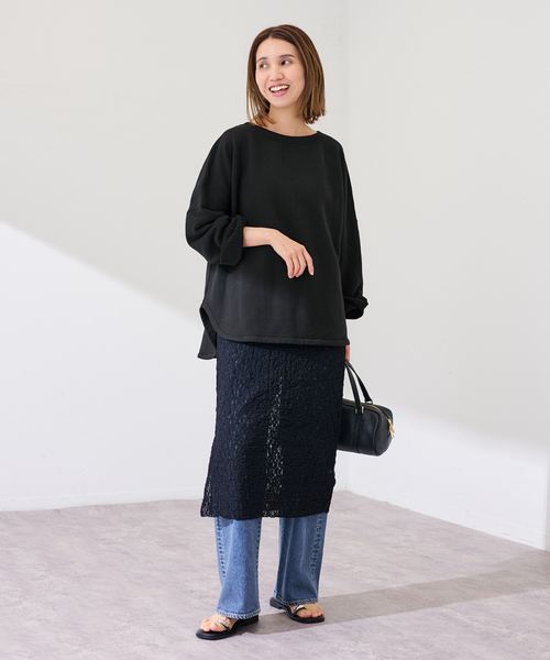 FRAMeWORK（フレームワーク）の「リヨセルコットンボートネックSWEAT（スウェット・レディース・ホワイト系その他/バーガンディー/グレー/ブラック・FREE）」の6枚目の写真