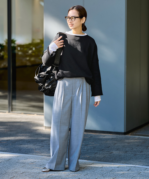 FRAMeWORK（フレームワーク）の「リヨセルコットンボートネックSWEAT（スウェット・レディース・ホワイト系その他/バーガンディー/グレー/ブラック・FREE）」の9枚目の写真