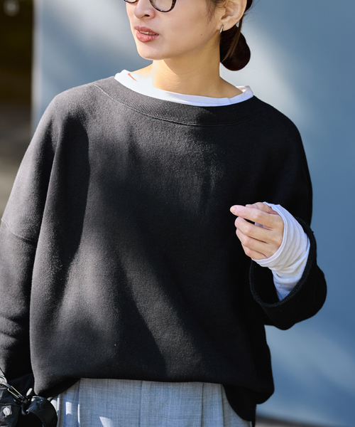 FRAMeWORK（フレームワーク）の「リヨセルコットンボートネックSWEAT（スウェット・レディース・ホワイト系その他/バーガンディー/グレー/ブラック・FREE）」の15枚目の写真