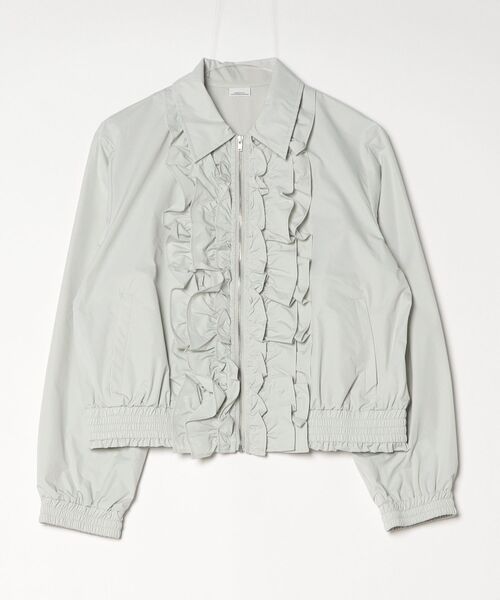 DOUBLE STANDARD CLOTHING(ダブルスタンダードクロージング)の「ストレッチタスロンフリルブルゾン(シャツ/ブラウス・レディース・ミント/ピンクベージュ・FREE)」の5枚目の写真