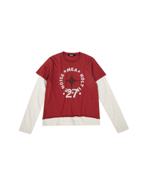 MEA（メア）の「LAYERED 27 L/S TOP [RED]（Tシャツ/カットソー）」
