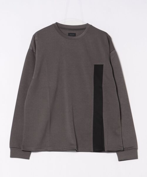 MMMM(エムエムエムエム)の「《MMMM》フロントスリットロングスリーブTEE(Tシャツ/カットソー・メンズ・ブラック/チャコールグレー・LARGE/MEDIUM)」の2枚目の写真