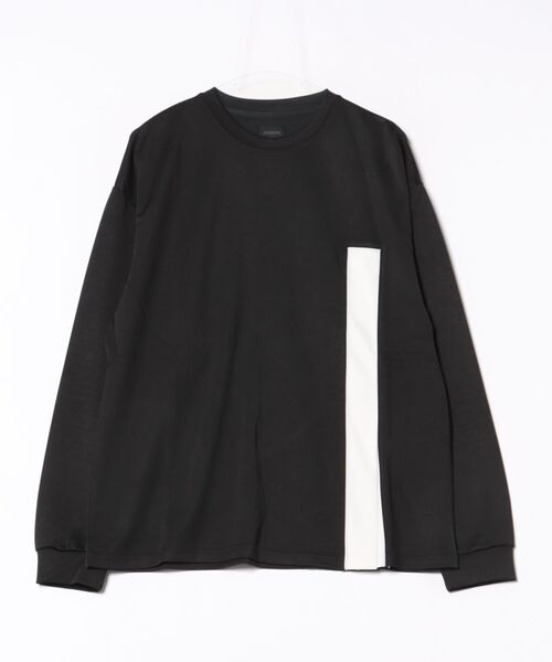 MMMM(エムエムエムエム)の「《MMMM》フロントスリットロングスリーブTEE(Tシャツ/カットソー・メンズ・ブラック/チャコールグレー・LARGE/MEDIUM)」の1枚目の写真
