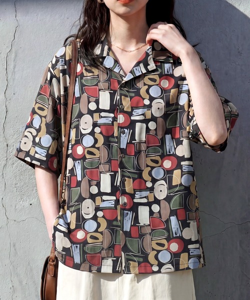 antiqua（アンティカ）の「幾何学柄 シャツ（シャツ/ブラウス・レディース・ホワイト/ブラック・ONESIZE）」の20枚目の写真